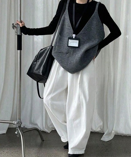 「NOLITA LABORATORY」 ニットベスト FREE グレー レディース_画像4