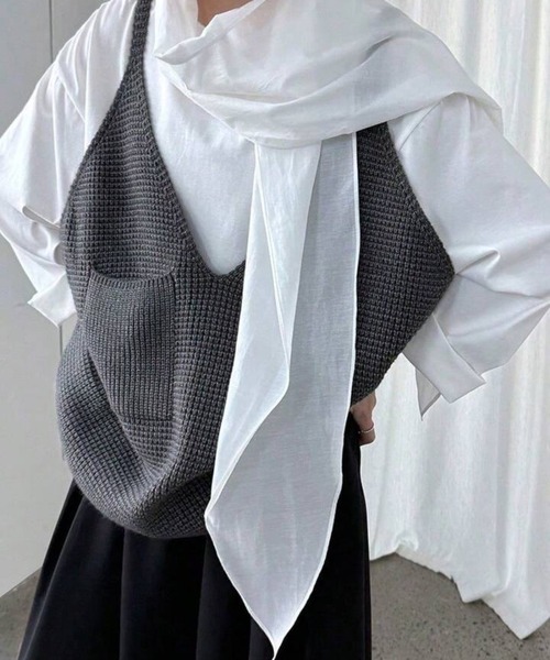 「NOLITA LABORATORY」 ニットベスト FREE グレー レディース_画像6