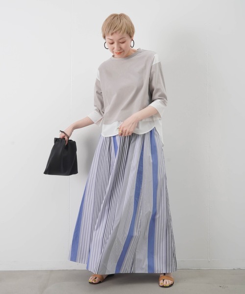 「LUCA/LADY LUCK LUCA」 7分袖カットソー FREE グレー レディース_画像2