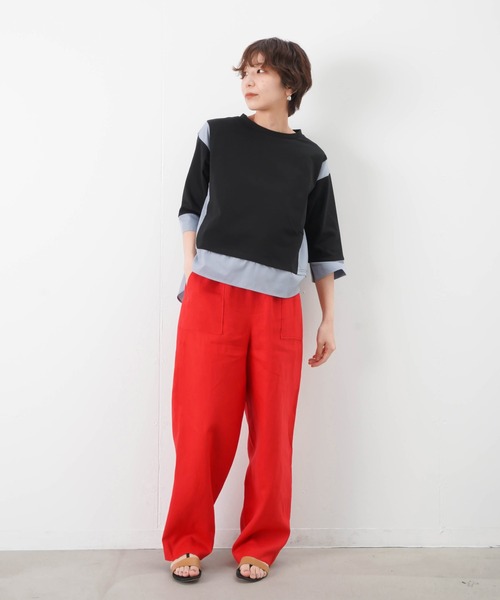 「LUCA/LADY LUCK LUCA」 7分袖カットソー FREE グレー レディース_画像7