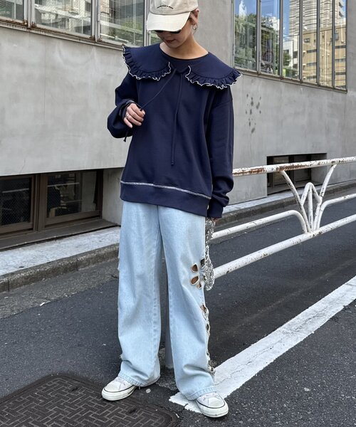 「HELLO.SANFRANCISCO」 デニムパンツ SMALL ブルー レディース_画像2