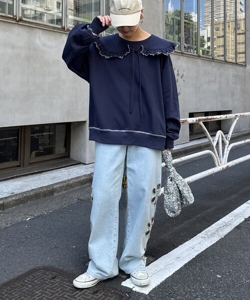 「HELLO.SANFRANCISCO」 デニムパンツ SMALL ブルー レディース_画像3