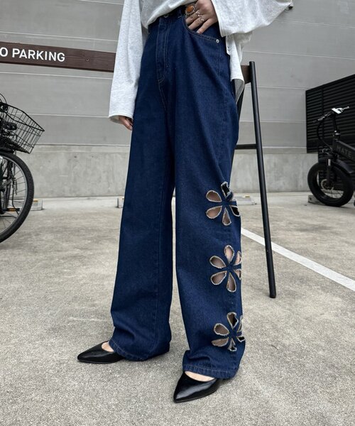 「HELLO.SANFRANCISCO」 デニムパンツ SMALL ブルー レディース_画像5