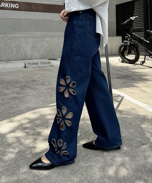 「HELLO.SANFRANCISCO」 デニムパンツ SMALL ブルー レディース_画像7