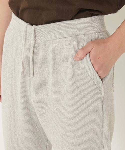 パンツ コットンウール メランジニットパンツ メンズ レディースの画像