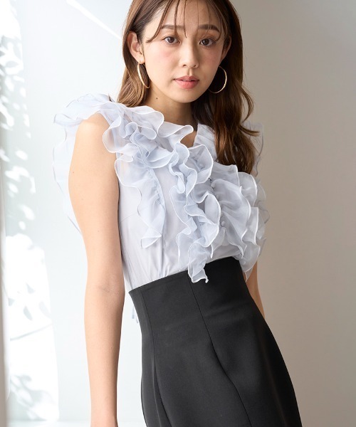SNIDEL　ノースリーブブラウス SNIDEL（スナイデル） ブラウス シャツ 「WEB限定カラーあり」ノースリ