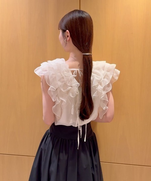 SNIDEL　ノースリーブブラウス SNIDEL（スナイデル） ブラウス シャツ 「WEB限定カラーあり」ノースリ