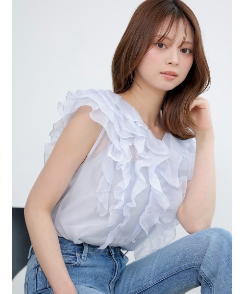 SNIDEL（スナイデル） ブラウス シャツ 「WEB限定カラーあり」ノースリ
