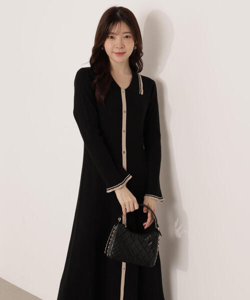 「PROPORTION BODY DRESSING」 ニットワンピース MEDIUM ブラック レディース_画像5