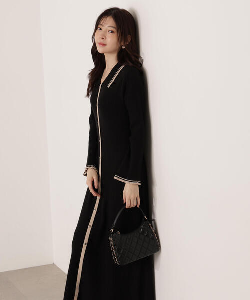 「PROPORTION BODY DRESSING」 ニットワンピース MEDIUM ブラック レディース_画像7