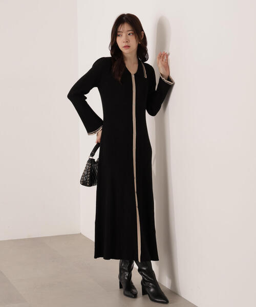 「PROPORTION BODY DRESSING」 ニットワンピース MEDIUM ブラック レディース_画像8
