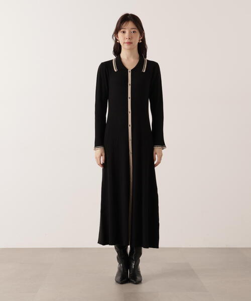 「PROPORTION BODY DRESSING」 ニットワンピース MEDIUM ブラック レディース_画像9