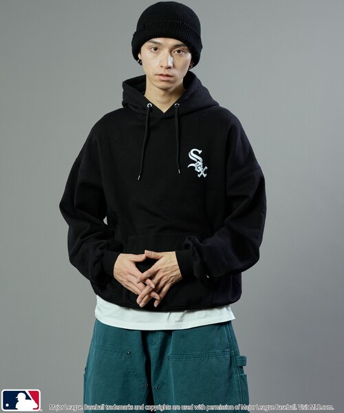 MLB プルオーバーパーカー LARGE チャコールグレー メンズ : ZOZOTOWN