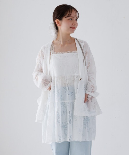 新品　Vlas Blomme⭐︎レース付きキャミソール 直営店限定】Linen × Original Lace ピンタックレースキャミソール