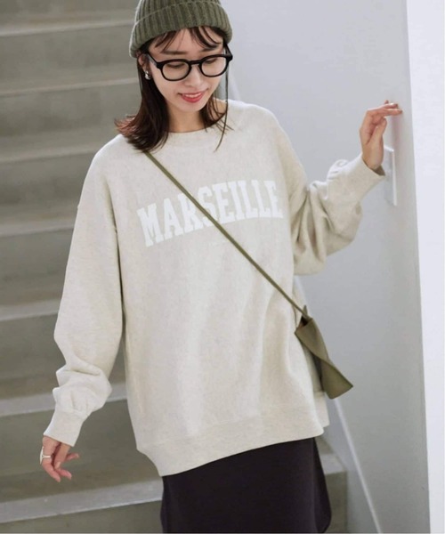 MARSEILLEロゴスウェット◆ナチュラル SLOBE IENA（スローブイエナ） トレーナー スウェット 「WEB限定/追加3
