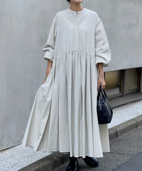「BEARDSLEY」 長袖ワンピース M アイボリー レディースの画像