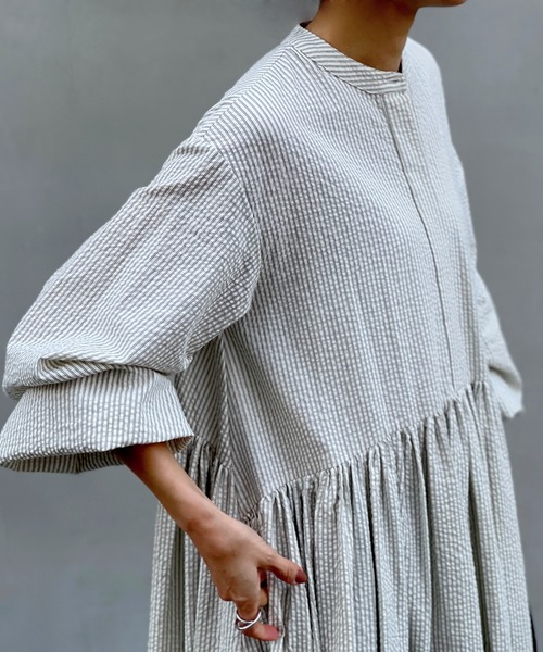 「BEARDSLEY」 長袖ワンピース M アイボリー レディースの画像