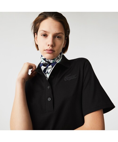 「LACOSTE L!VE」 半袖ワンピース 36 イエロー レディース_画像6