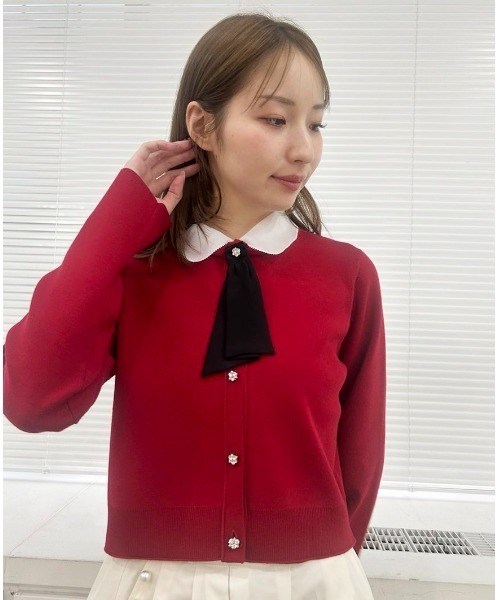 CELFORD（セルフォード） ニットカーディガン 38 レッド レディース