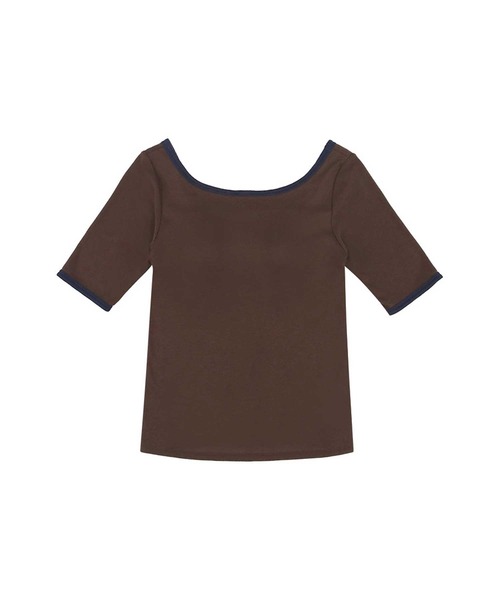 OUR WACOAL tシャツ カップ付きバックオープンTシャツ 5分袖