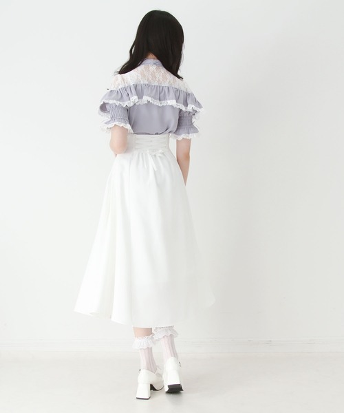 DearMyLove スカート ビジューフレアリボンロングスカート : ZOZOTOWN