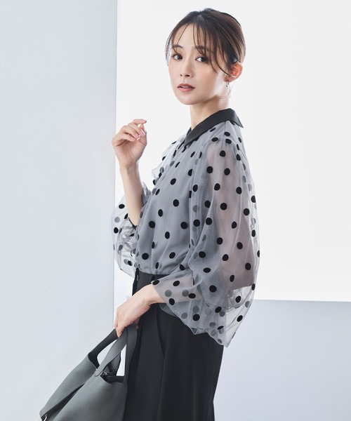 「RUIRUE BOUTIQUE」 長袖ブラウス L グレー レディース_画像3