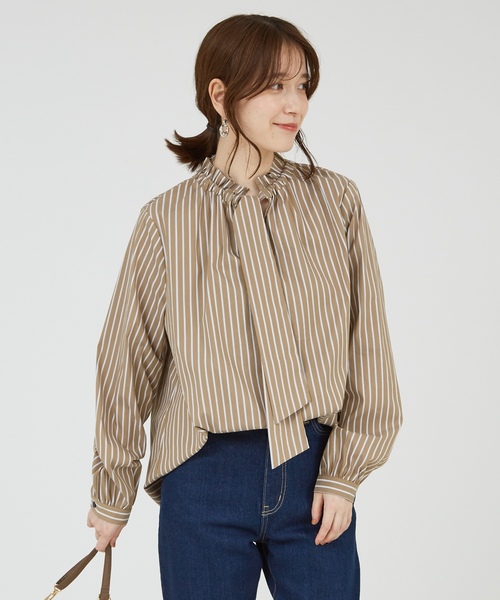 「abahouse mavie」 長袖ブラウス フリー ホワイト レディース_画像9