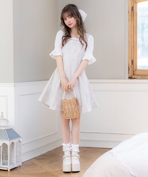 「DearMyLoveRose」 半袖ワンピース MEDIUM ベージュ レディース_画像8