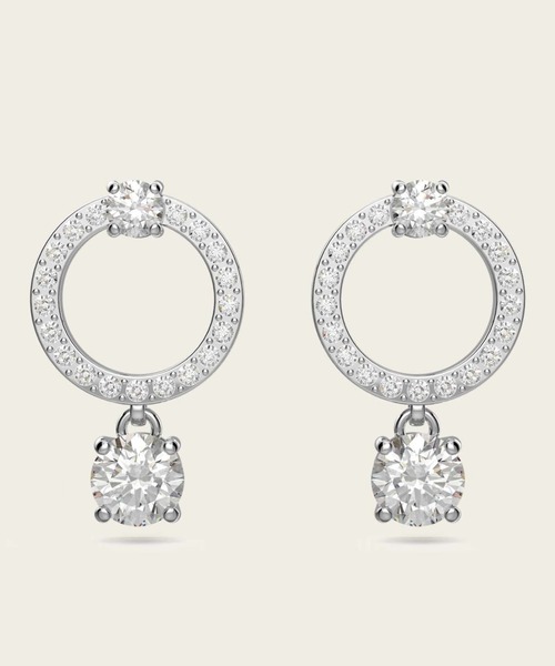 SWAROVSKI フープピアス ラウンドカット クリアクリスタル SOTA SWAROVSKI（スワロフスキー） ピアス 「公式」「スワロフスキー