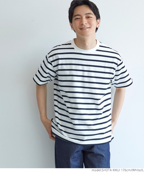メンズ Tシャツ ボーダーTシャツ クルーネック ストリート a1264 coca tシャツ Tシャツ メンズ ハリ感ボーダークルーネックT