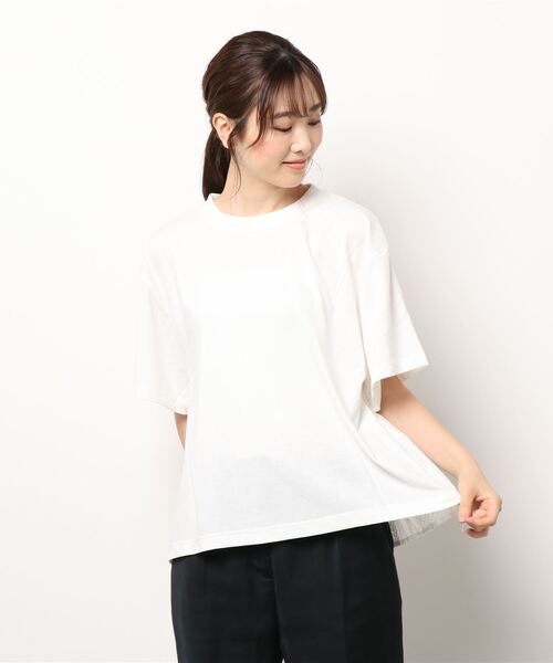 Blumarine ピンク ロゴ 刺繍 Tシャツ トップス メッシュ チュール