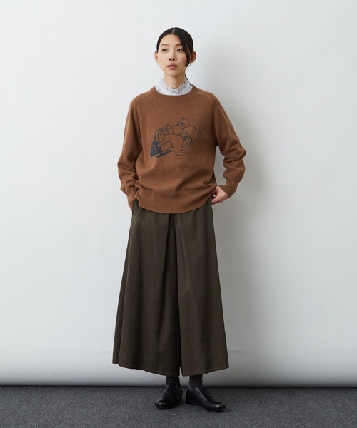 LOISIR ニット セーター インターシャプルオーバー レディース