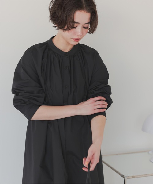 titivate シャツワンピース バックシャーリングワンピース