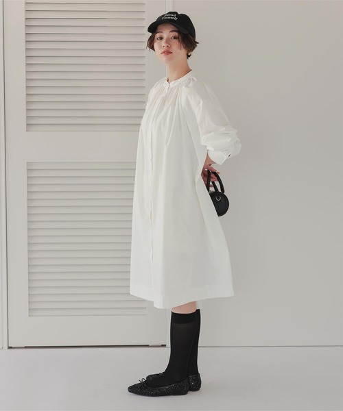 titivate シャツワンピース バックシャーリングワンピース