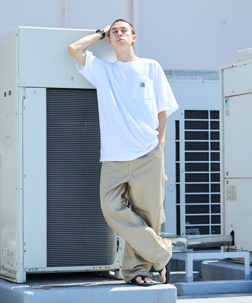 Ｔシャツ【CARHARTT】送料・関税込み 単色 ロゴ クルーネック Carhartt tシャツ 「carhartt」カーハート Workwear 1/2-Sleeve