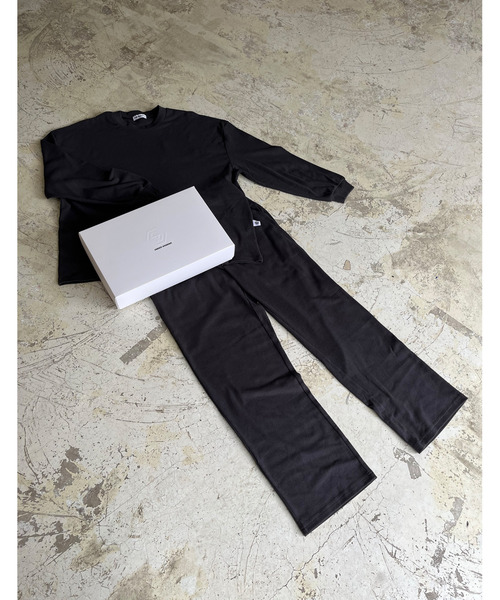 (取寄) カップケーキ＆カシミア エンブロイダー ボウ シャツ アンド ワイド レッグ パンツ ラウンジ セット - ロング スリーブ Cupcakes & Cashmere Embroidered Bow Shirt and Wide Leg Pants Lounge Set - Long Sleeve  Ruby Red UNDER WONDER（アンダーワンダー） パジャマ ユニセックスリブパジャマ