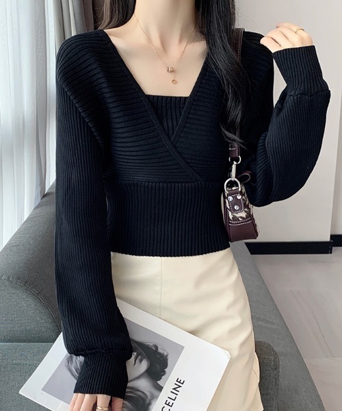 Loueme ニット レイヤード風パフスリーブニット : ZOZOTOWN Yahoo!店 