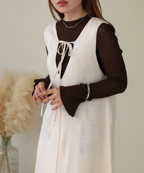 BAB（バブ） ジャンパースカート 前後2WAYニットジャンパーワンピース