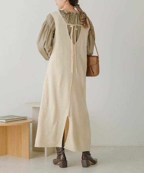 BAB（バブ） ジャンパースカート 前後2WAYニットジャンパーワンピース