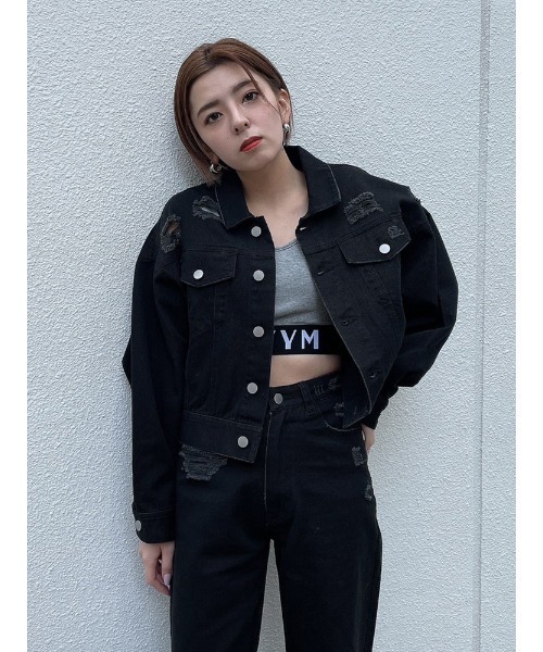 ENVYM コート アウター ダメージCOLORドルマンJK レディース
