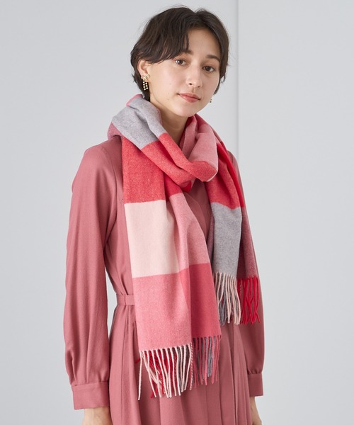 ANAYI　大判ストール　チェック　ウール ANAYI ストール マフラー カシミヤブロックチェックストール