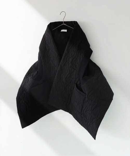 antiqua（アンティカ） ベスト ジレ ピーチスキンキルティングショート