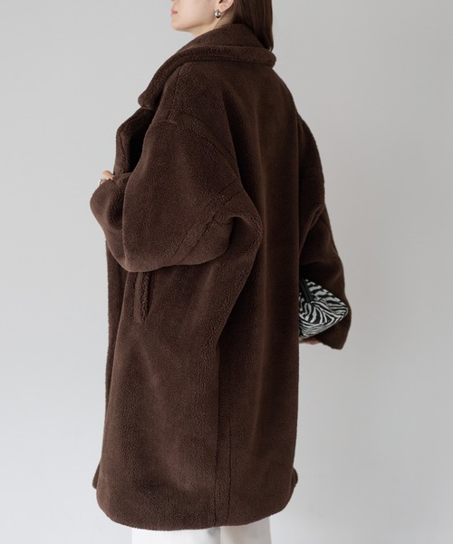 r.（アールドット） ピーコート pコート テディボア ロングコート