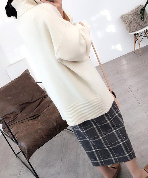 Dewlily スカート チェック柄ニットスカート : ZOZOTOWN Yahoo!店