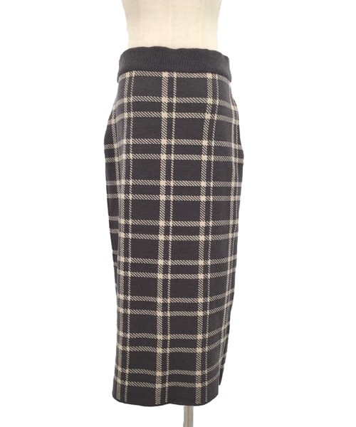 Dewlily スカート チェック柄ニットスカート : ZOZOTOWN Yahoo!店
