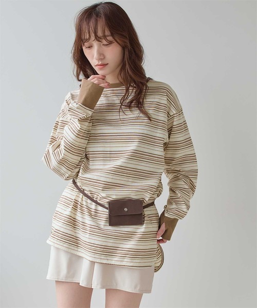 極美品 DRESSY ドレッシー プリーツ シャツ カットソー マルチカラー 