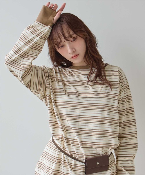 SEA DRESS（シードレス） tシャツ マルチボーダーロングTシャツ