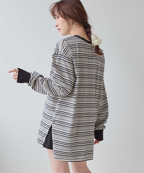 SEA DRESS（シードレス） tシャツ マルチボーダーロングTシャツ