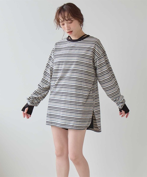 SEA DRESS（シードレス） tシャツ マルチボーダーロングTシャツ