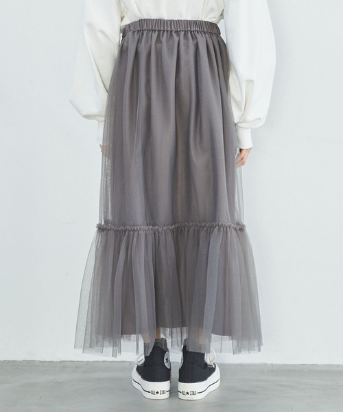 VIS スカート ニュアンス柄チュールスカート : ZOZOTOWN Yahoo
